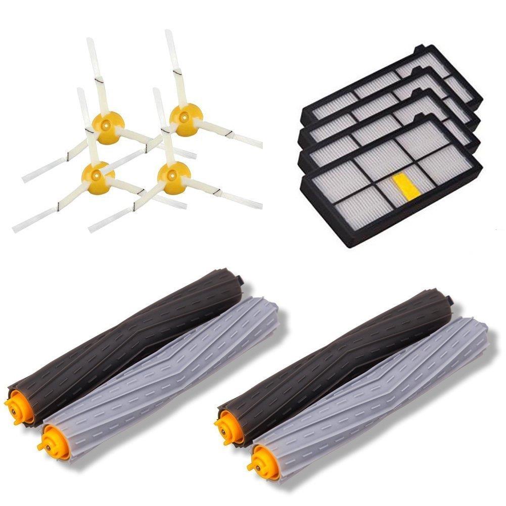 ルンバ800 900シリーズと互換性のある消耗品アクセサリ 870 880 980 対応互換セット エアロブラシ エッジクリーニングブラシ ダストカットフィルター (12点セット)