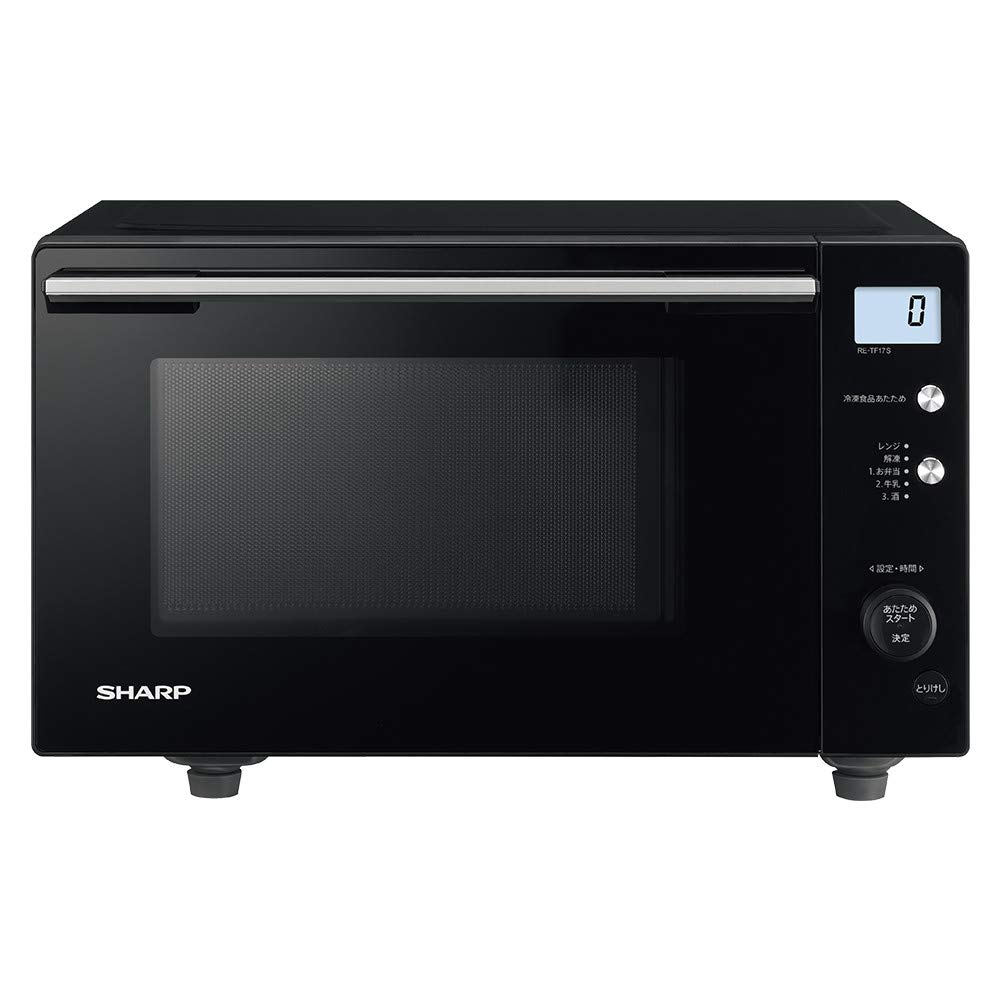 【中古】【非常に良い】シャープ 電子レンジ 17L ヘルツフリー 絶対湿度センサー搭載 フラットタイプ RE-TF17S-B ブラック