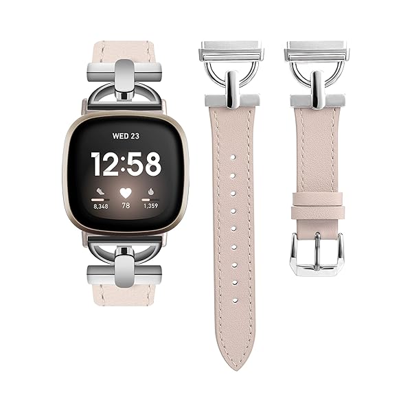 Fitbit Versa4/Versa3 バンド/Fitbit Sense2/Senseバンド 本革 レザーバンド フィットビット Sense/Versa 全シリーズ対応 レディース 女性交換ベルト Sense2可愛いバンド オシャレベルト 柔らかい