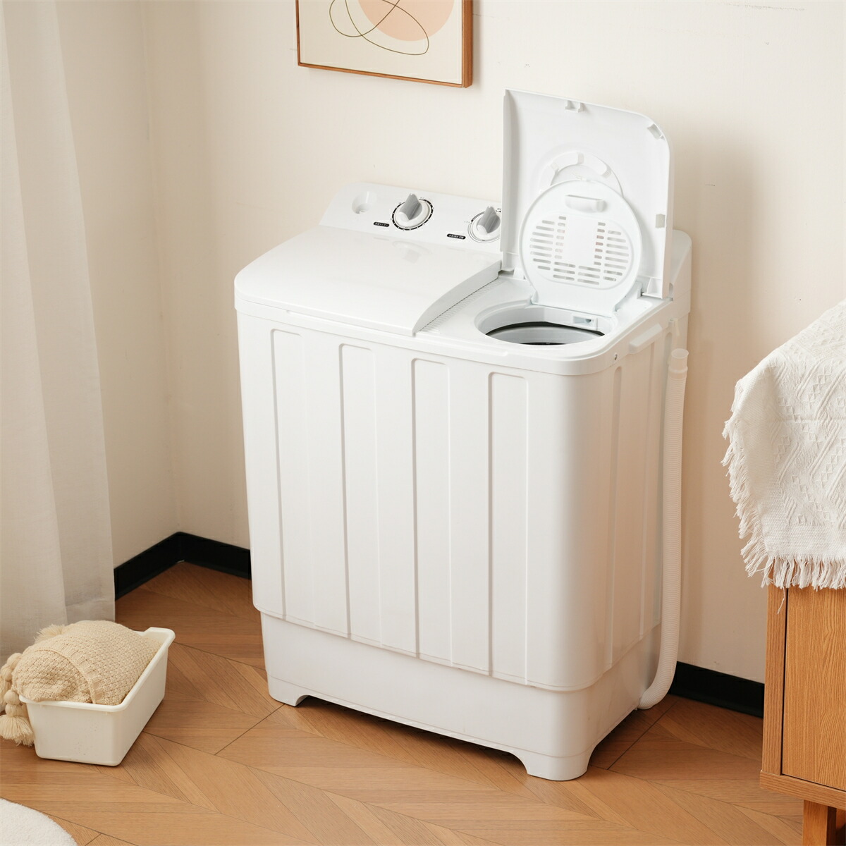 【1/30限定★15%OFF】【新品】洗濯機 洗濯容量10kg 脱水容量6kg キレイ タイマー コンパクト 一人暮らし 節電 二槽式洗濯機 ステンレス槽 まとめ洗い 脱水器 縦型洗濯機 ホワイト 部屋干し 洗濯物きれい 引越し 単身 家電 新生活