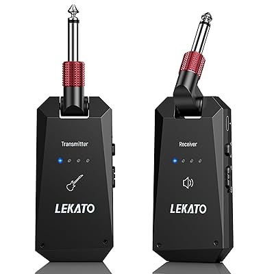ギター ワイヤレス ギターアンプ ギター送受信機 24ビット48KHz ワイヤレス安定転送 小型軽量 充電式 4チャンネル 190°回転可能 エレキギター/ベース適用 ブラック