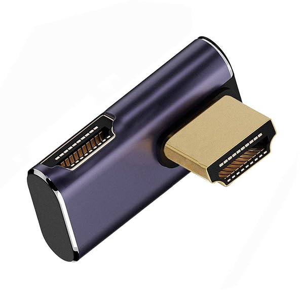 8Kケーブル HDMIオス-HDMI 2.1メス 垂直 90度 右上角度 ロープロファイル UHD 延長アダプター 8K 60hz HDTV対応