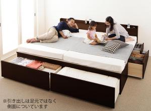 収納付きベッド シングルベッド セミダブルベッド 収納 収納付き 収納ベッド 大容量 収納ボックス 布団 敷き布団 薄型スタンダードポケットコイルマットレス付き B+C ワイドK240(SD×2) 組立設置付
